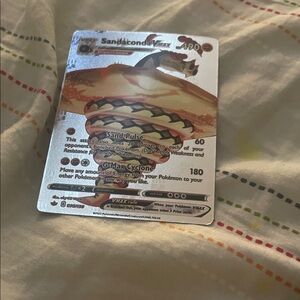 Pokemon Sandaconda VMAX Card with Silver and Orange